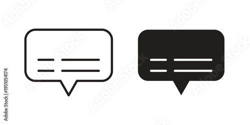 Subtitles icon pack flat vector in outline