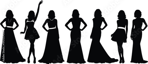 Black silhouettes of diverse adults jumping for joy, running, walking, and standing in professional and active poses for business success. (20 words)