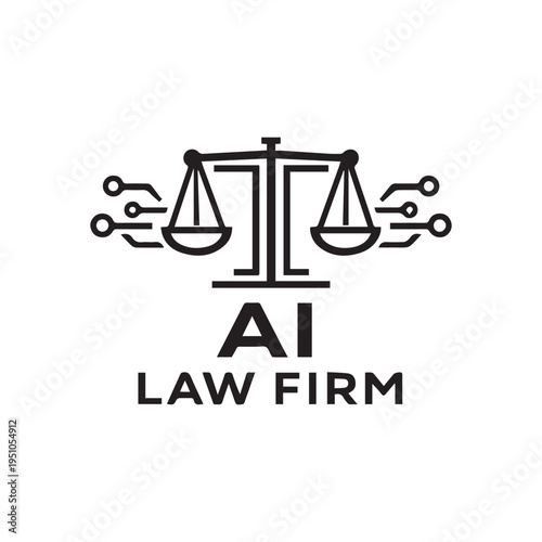 Innovative AI Legal Services Logo with Circuit Board Justice Scales