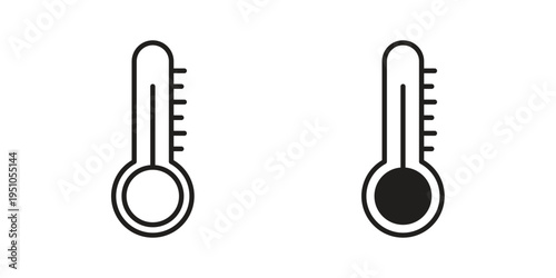 Temperature icon pack flat vector in outline