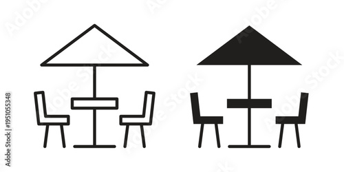 Terrace icon pack flat vector in outline
