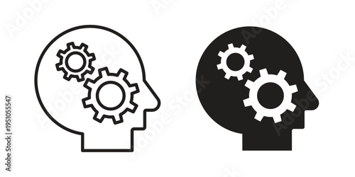 Thinking icon pack flat vector in outline