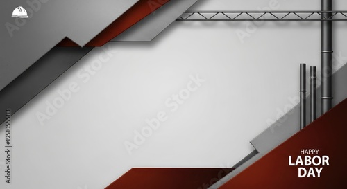 Minimal abstract industrial Labor Day background with construction poster banner download 2026 2027
