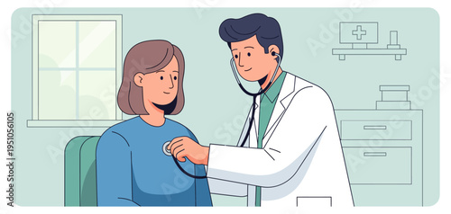 Doctor examining patient with stethoscope