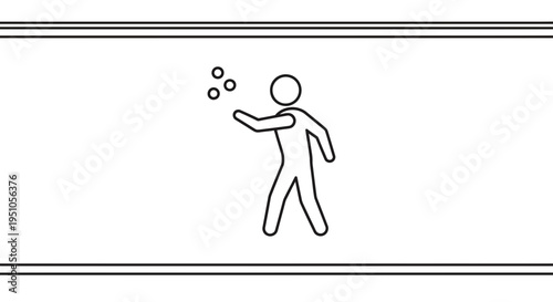 Juggler Performing Tricks with Balls, Silhouette Icon, Entertainment and Skill