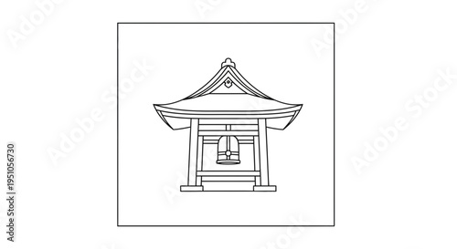 Japanese Bell Tower Outline Icon