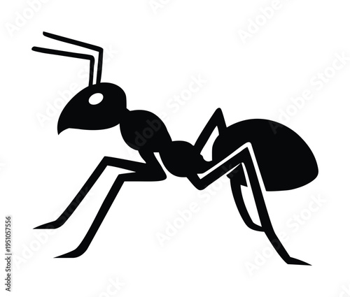 Ant Silhouette Illustration for Pest Control Services, Entomology Education, Garden Nature Branding, Insect Study, and Wildlife Infographic Art