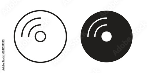 Vinyl icon pack flat vector in outline