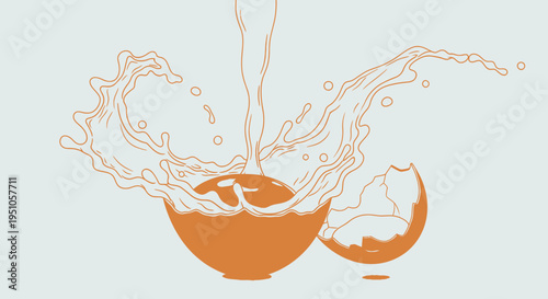 vector illustration of an orange tree with splash