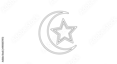 Crescent Moon and Star Symbol 2.