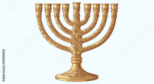 menorah isolated on white background