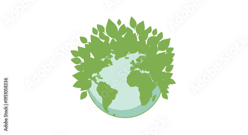green earth with leaves