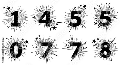 festive numbers with fireworks