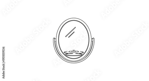 Oval Vanity Mirror with Rippling Water Reflection