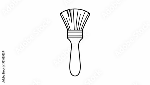 Paint Brush Icon, Flat Design, Vector Illustration of a Simple Paint Brush for Art and Design