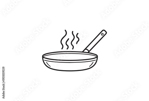 Vector illustration of a hot frying pan icon