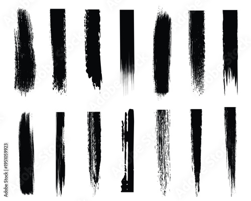 Bild auf Leinwand grunge vertical brush stroke set