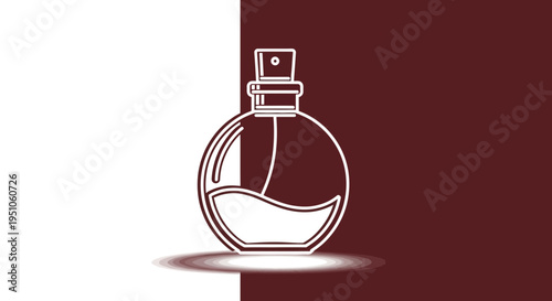 Minimalist perfume bottle icon, elegant fragrance container, beauty product symbol