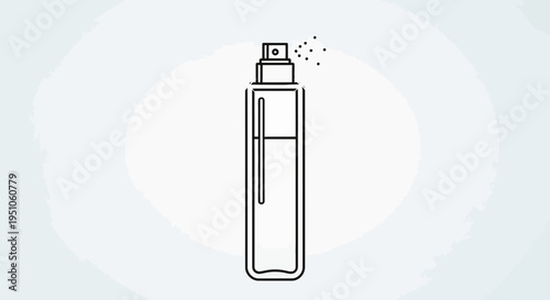Minimalist Perfume Bottle Spraying Fine Mist on Abstract Background