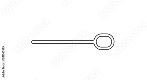 Minimalist Spoon Outline Icon Vector Illustration