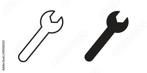 Wrench icon pack flat vector in outline