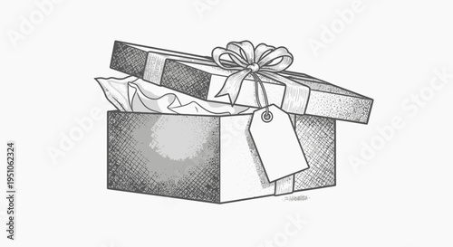 gift box with ribbon and tag