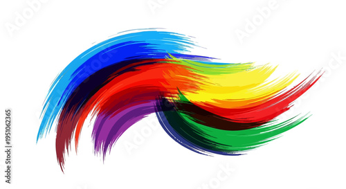 Colorful Brush Stroke Art Design Element.