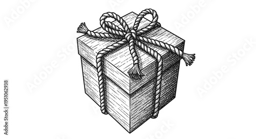 gift box with rope bow