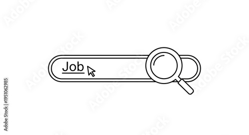 Job Search Bar with Magnifying Glass Icon and Cursor