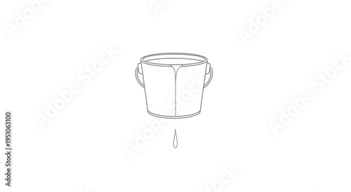 Leaky Bucket with Dripping Water Drop - Concept of Loss and Waste