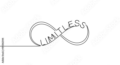Limitless Infinity Symbol with Word - Abstract Concept of Endless Possibilities