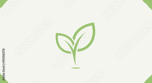 Green leaf sprout icon on white background