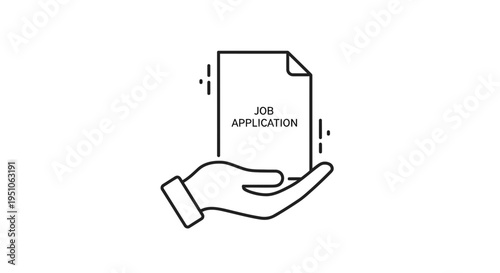 Hand holding a job application form, representing hiring, employment, and career opportunities