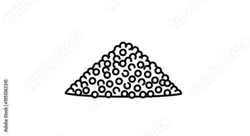 Hand-drawn pile of small round objects, abstract illustration