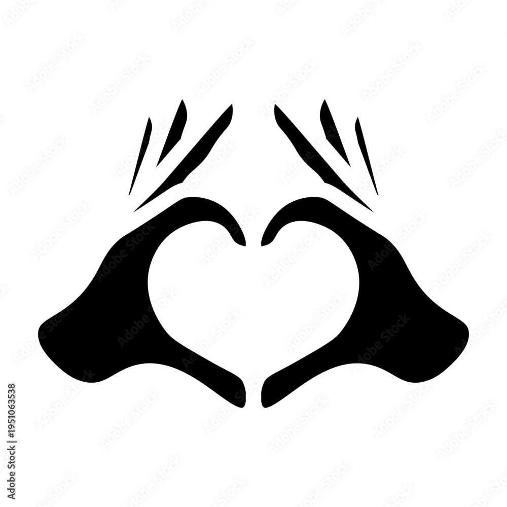 Obraz premium Heart Hands Vector Glyph Icon Design