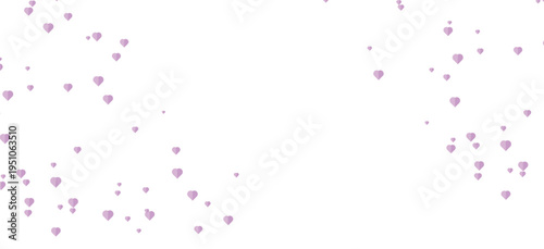 Purple hearts floating on white background for Valentine's Day or love themed designs and romantic concepts