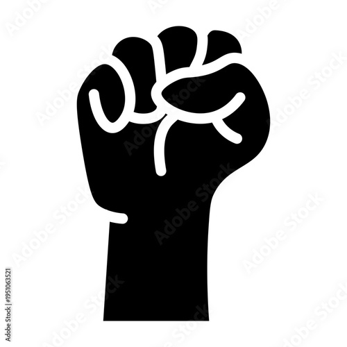 Clenched Fist Vector Glyph Icon Design