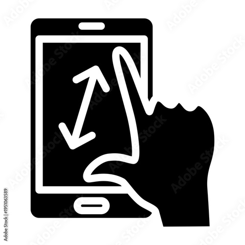 Zoom In Gesture Vector Glyph Icon Design