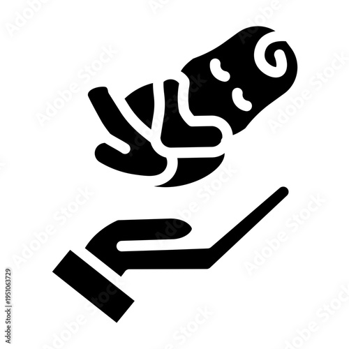 Hand With Baby Vector Glyph Icon Design