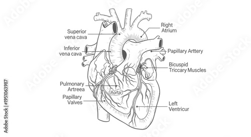 heart anatomy, human heart diagram
