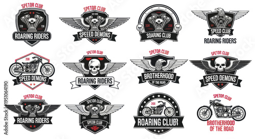 Motorcycle Club Emblems: Speed Demons, Roaring Riders, Brotherhood