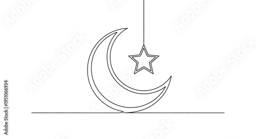 Crescent Moon and Star Symbol 1.