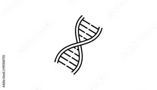 DNA Double Helix Icon, Genetic Code, Science and Biology Symbol