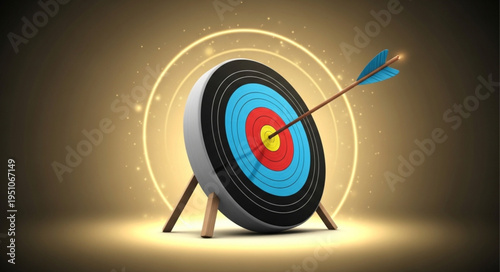 Target with arrow in bullseye representing success and achievement.