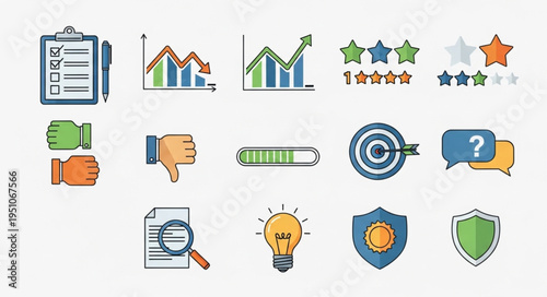 Collection of Business and Finance Icons and Symbols.