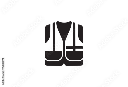 Black safety vest icon vector