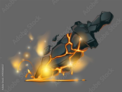 Stylized lava sword. Vector illustration.