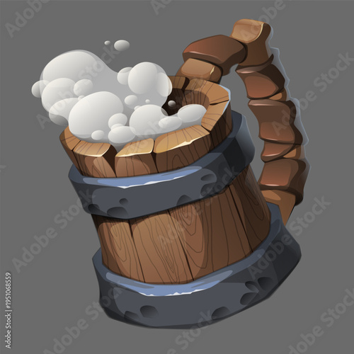 Vintage beer mug. Vector illustration.