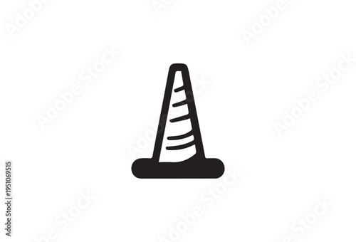 Black traffic cone icon vector