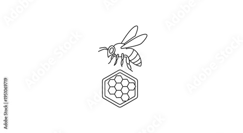Bee and Honeycomb Icon: Nature's Sweetness and Industry